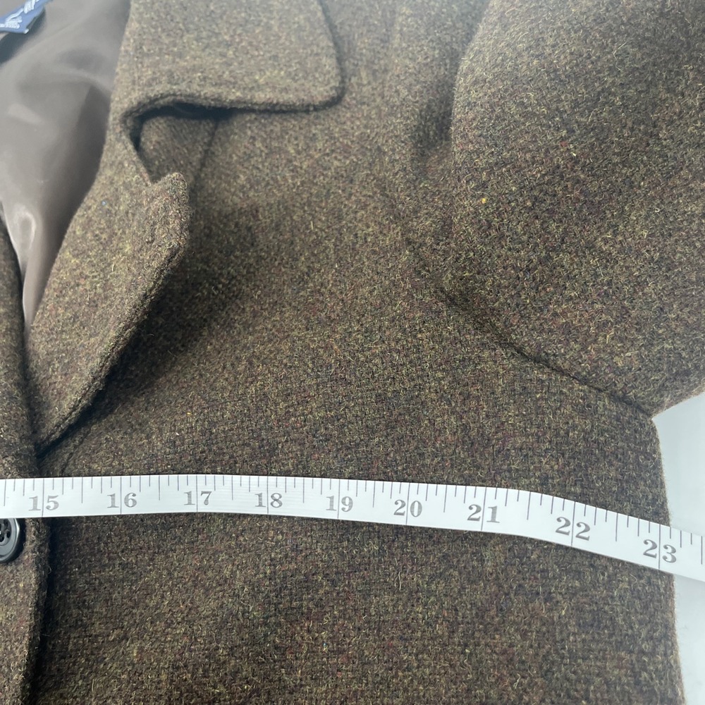Gap Women's 100% Wool Peacoat Jacket Brown Tweed Preppy Academia XL - Picture 9 of 9